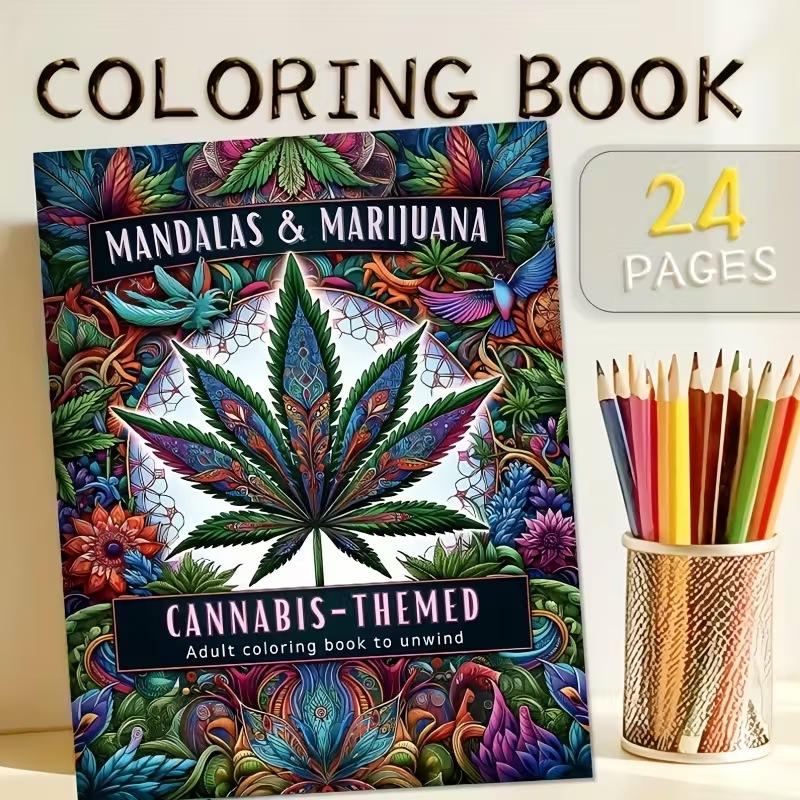 Adult Coloring Book Stress Relief - 24-страничный стиль мандалы, книжка-раскраска, креативная живопись