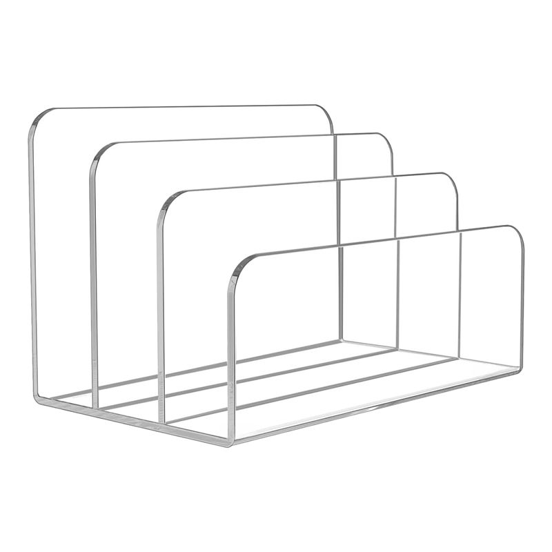 Clear Acrylic Book Stand Holder - Voltvibe-3 секции, прозрачный акриловый держатель для