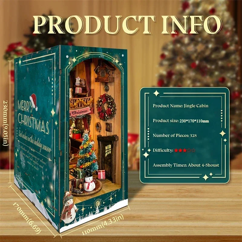 Набор для творчества «Счастлив – обзор и цена Diy Wooden Book Nook Kit Shelf Insert
