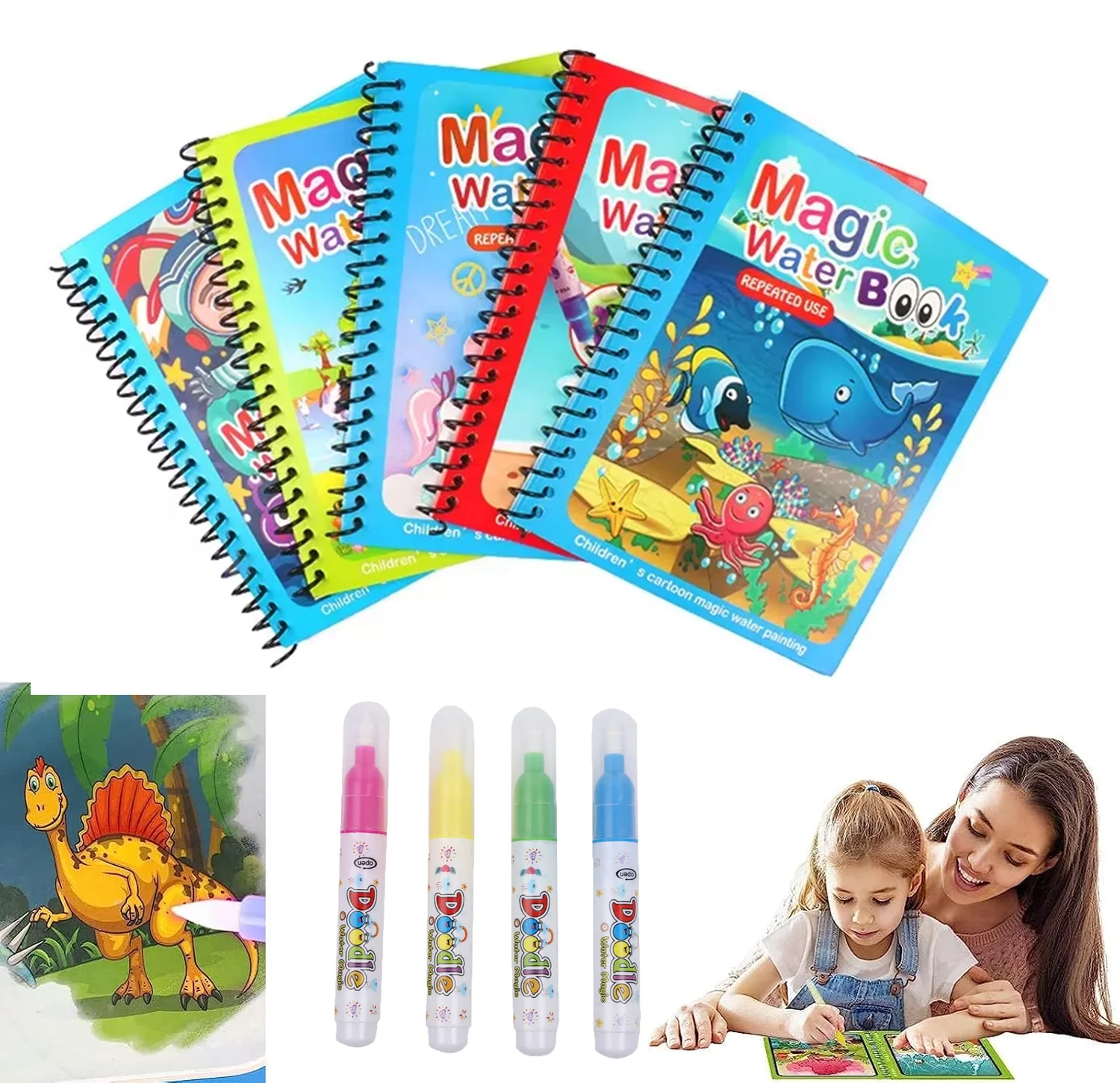 1 шт., детская волшебная книга – обзор и цена Reusable Water Magic Coloring Book