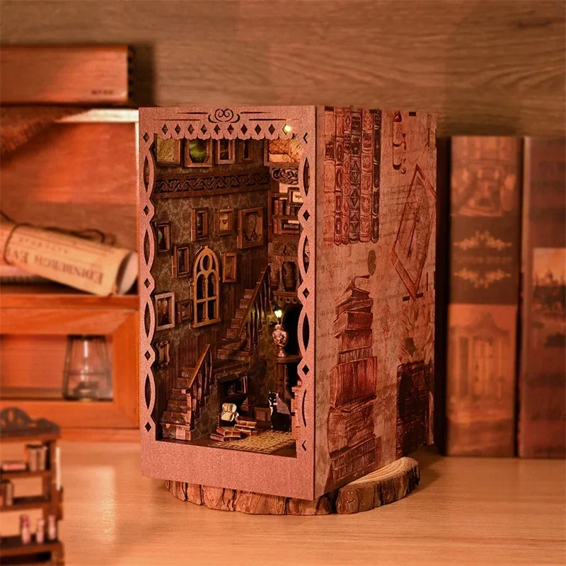НОВЫЙ деревянный миниатюрный н – обзор и цена Diy Wooden Book Nook Kit Shelf Insert