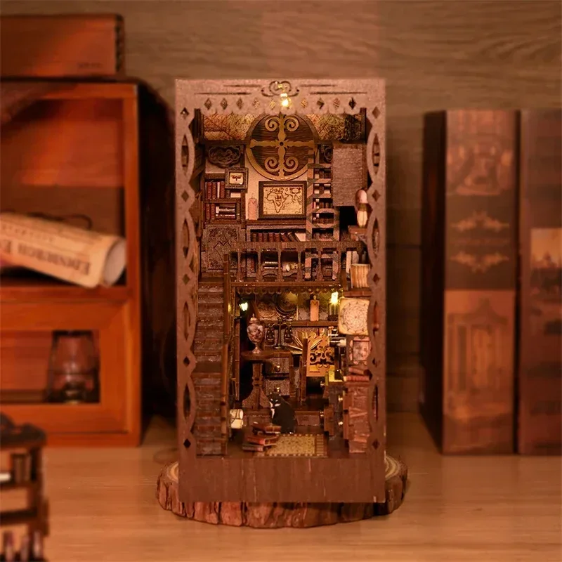 НОВЫЙ деревянный миниатюрный н – обзор и цена Diy Wooden Book Nook Kit Shelf Insert