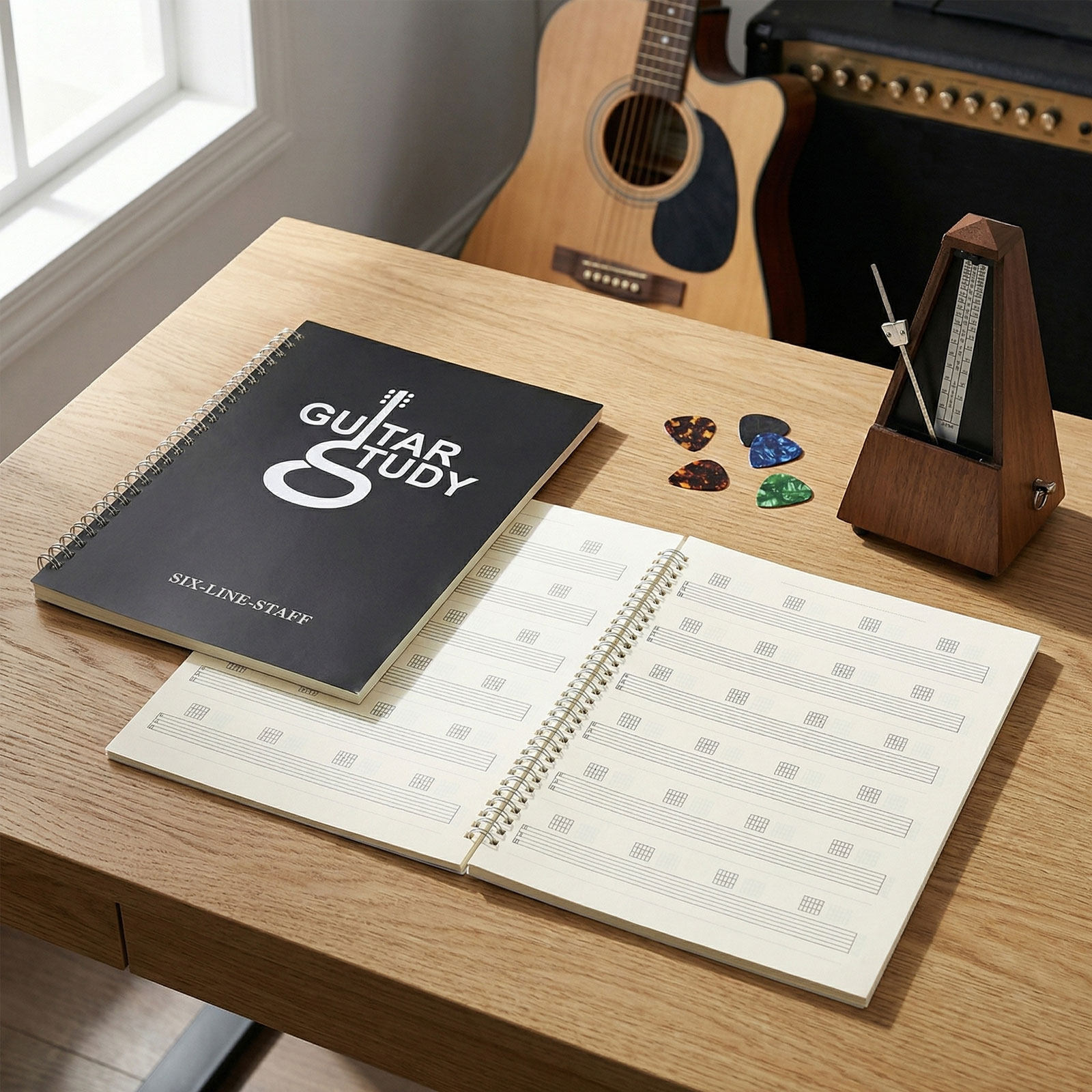 2 шт. Блокнот для гитарных нот – обзор и цена Blank Sheet Music Notebook