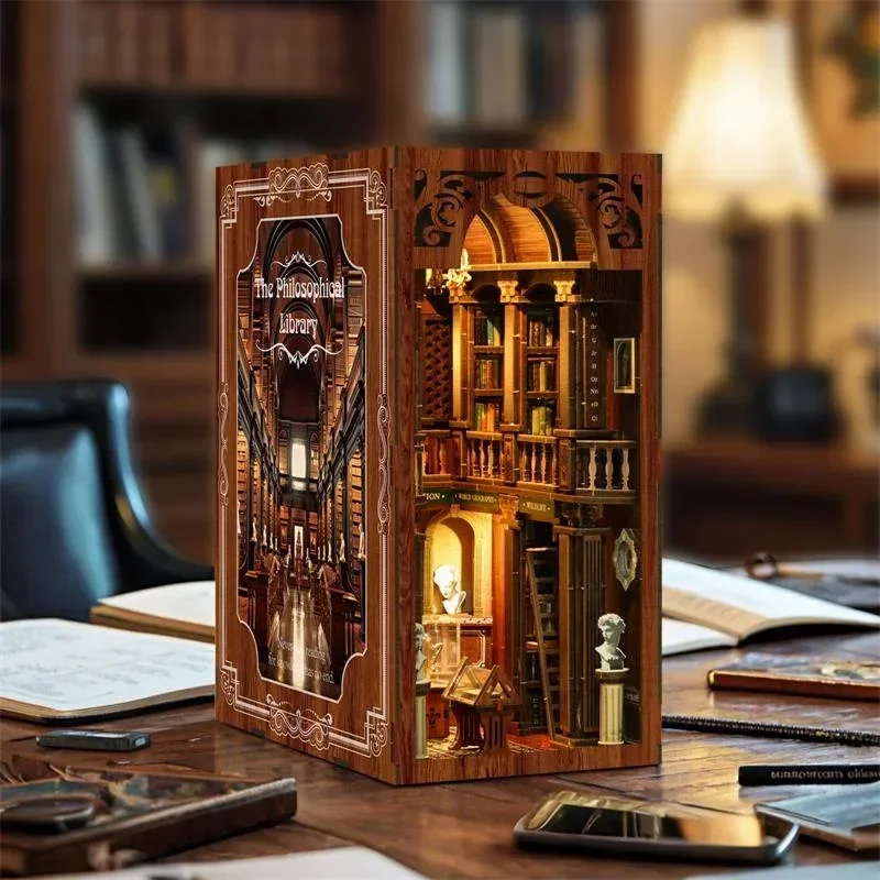 Философская библиотека Casa NE – обзор и цена Diy Wooden Book Nook Kit Shelf Insert