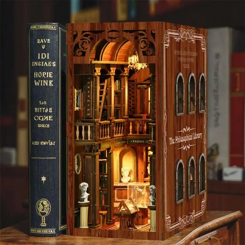 Философская библиотека Casa NE – обзор и цена Diy Wooden Book Nook Kit Shelf Insert
