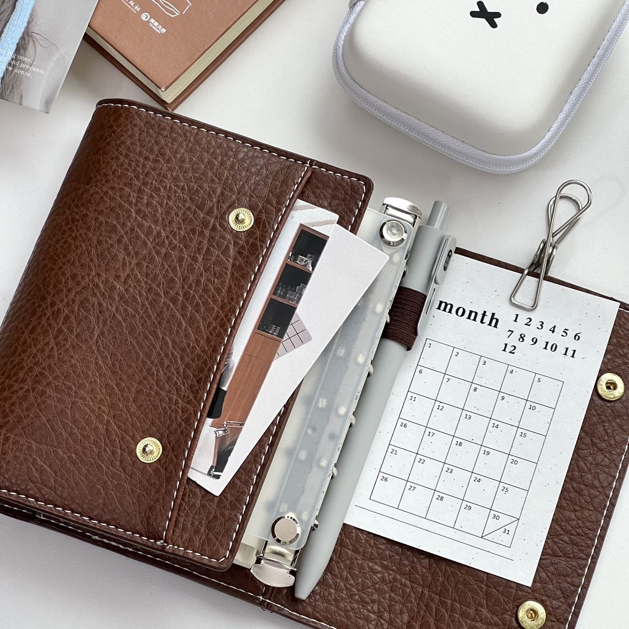 Блокнот A7 на трех кольцах, ун – обзор и цена Vintage Leather Journal Notebook