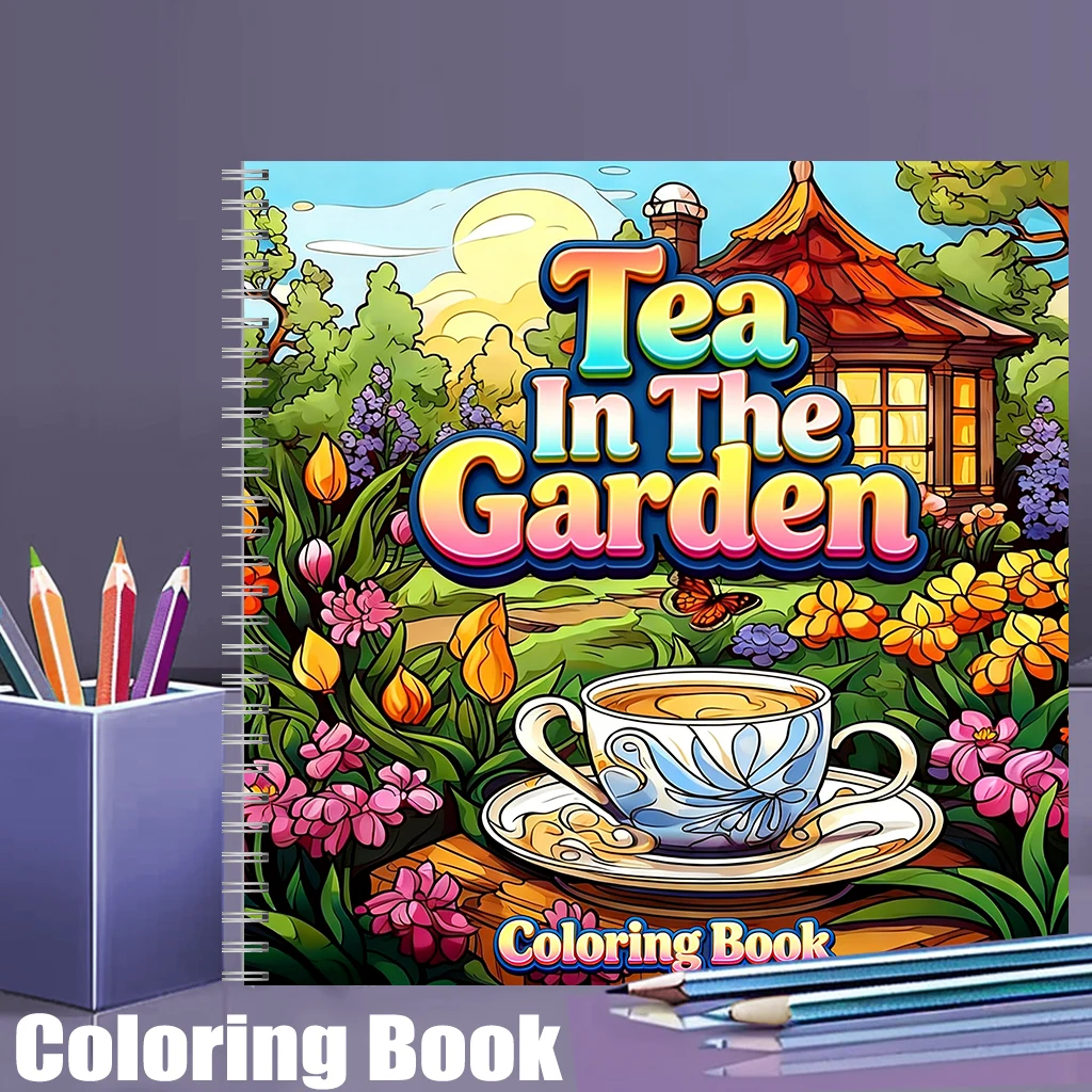 Книжка-раскраска «Чай в садах» – обзор и цена Adult Coloring Book Stress Relief